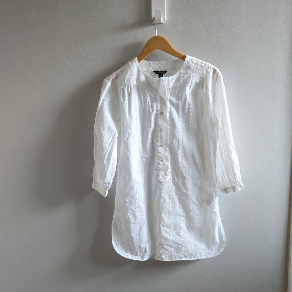 White Brooks Brothers Cotton Tunic Top Size 4